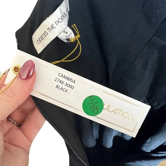 Dress The Population Black Cambria Tie Bodice Dress, NWT, Small - Picture 9 of 9